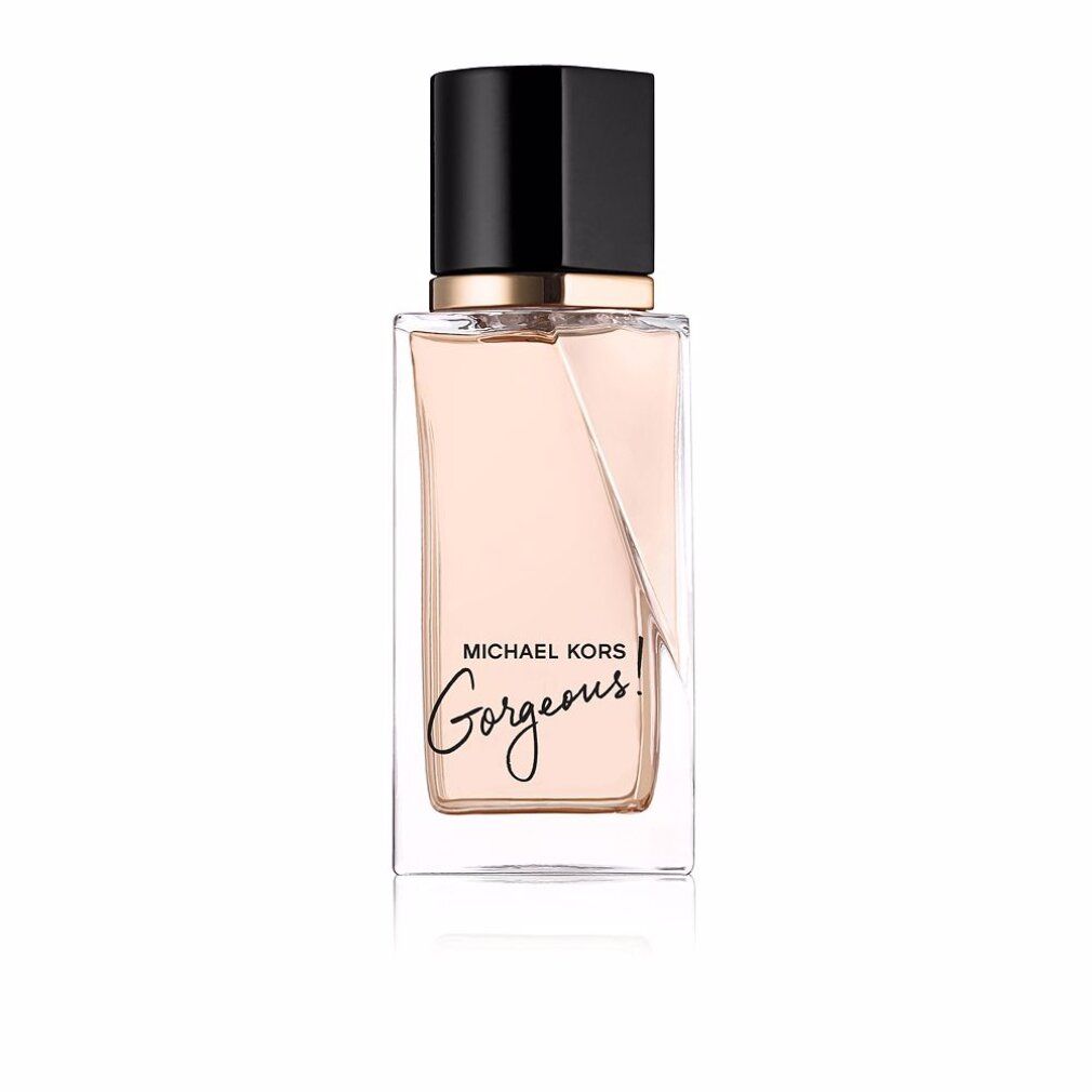 Michael Kors Gorgeous! Eau de Parfum Flakon mit schwarzem Deckel.