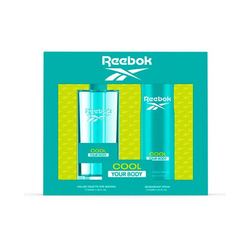 Reebok Cool Your Body Geschenkset mit Eau de Toilette und Deodorant Spray in Türkis.