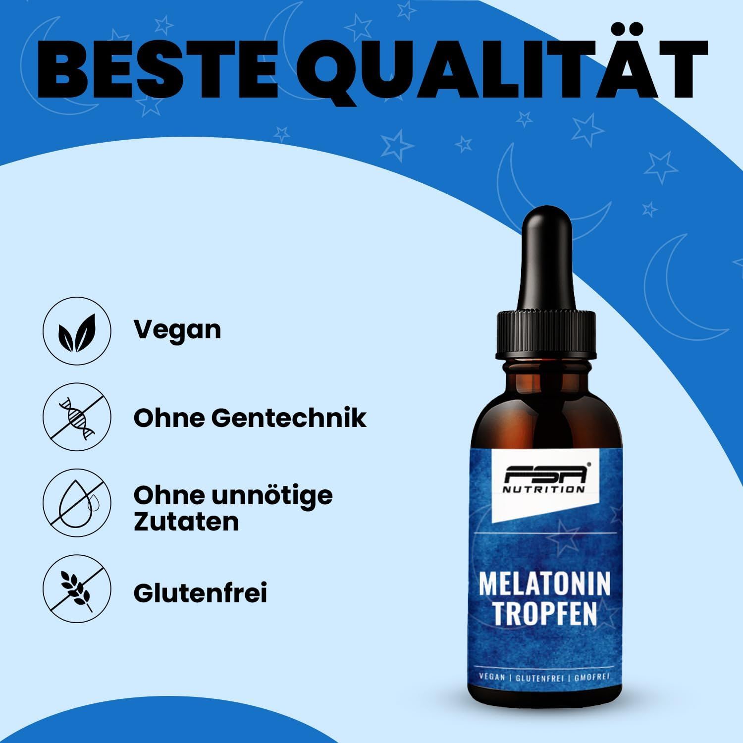 FSA NUTRITION Melatonin Tropfen auf Wasserbasis & ohne Alkohol