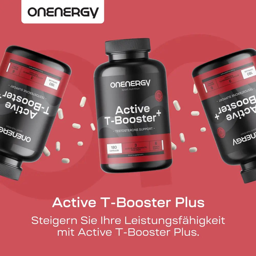 OnEnergy Active T-Booster Plus. "3 Inhaltsstoffe, männliche Kraft."