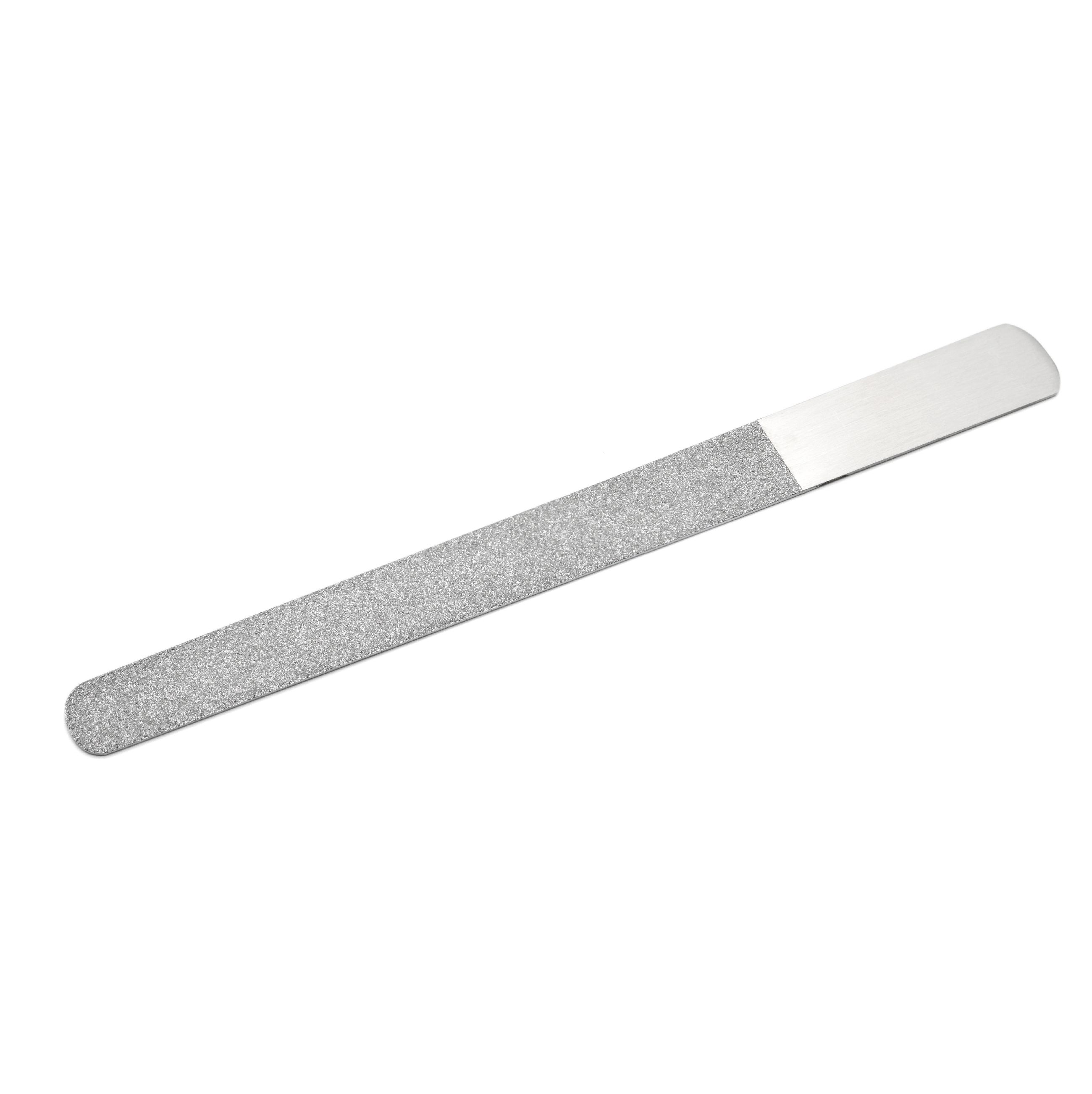 REMOS Diamantnagelfeile, sehr grob/fein, 20 cm. Silberfarben, beidseitig mit Diamantpartikeln besetzt.