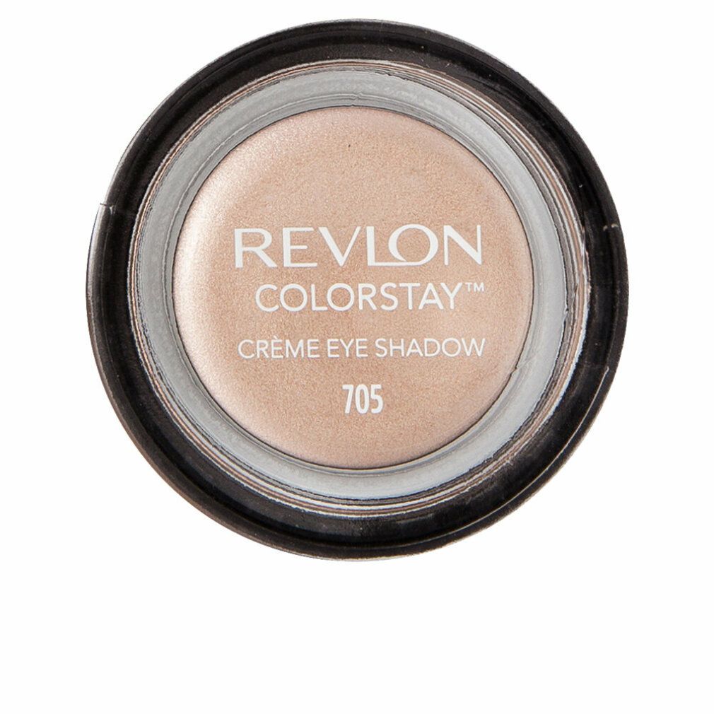 Lidschatten-Tiegel, cremefarben. Aufschrift: Revlon Colorstay Crème Eye Shadow 705.