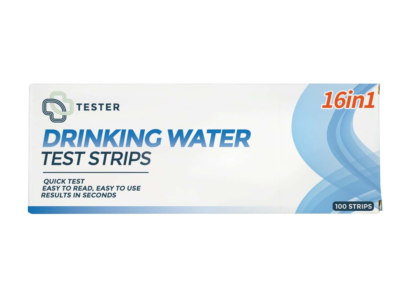 Tester Trinkwasser Teststreifen, 16in1, 100 Streifen. Schneller Test zur einfachen Ablesung.