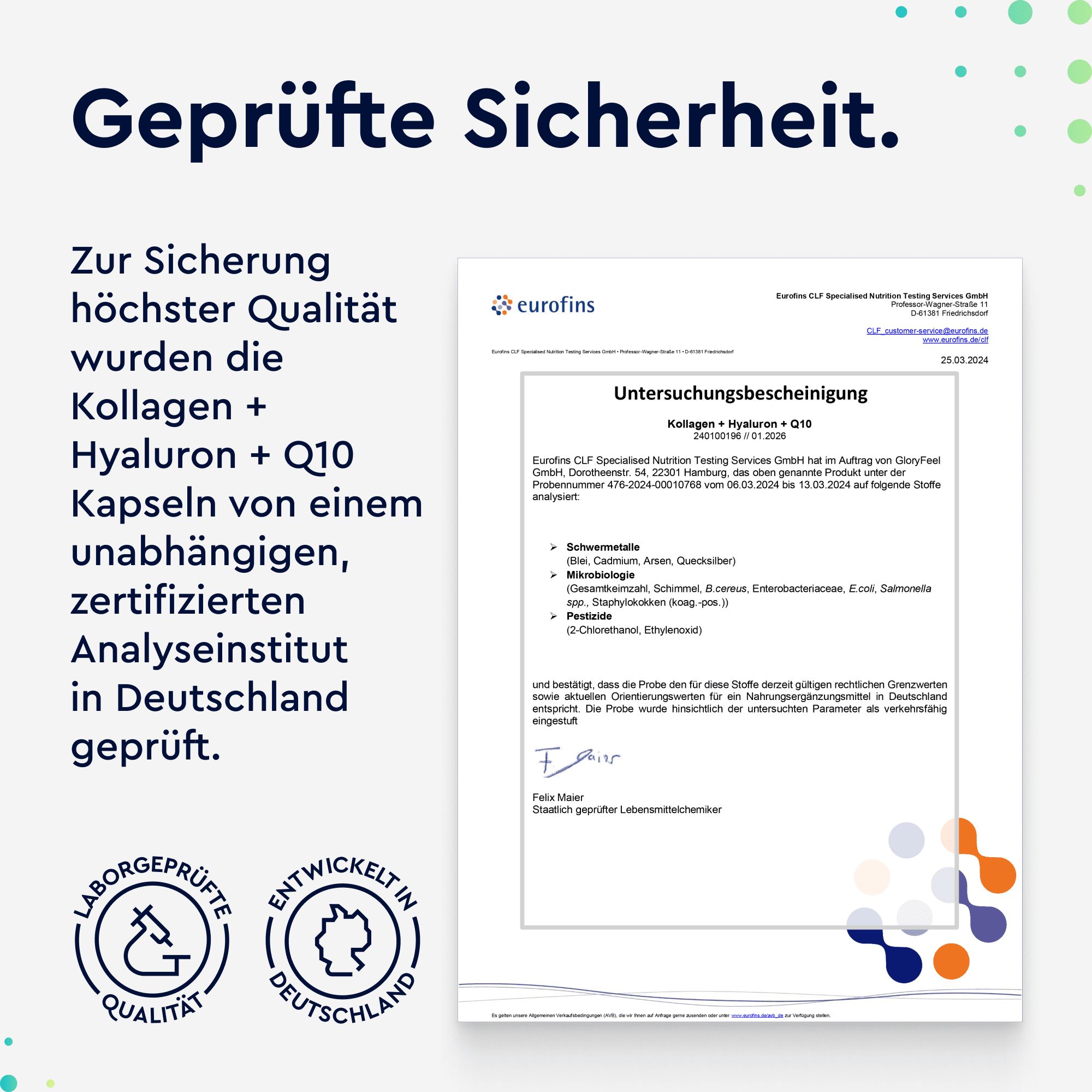 gloryfeel® Collagen + Hyaluron & Coenzym Q10 Kapseln