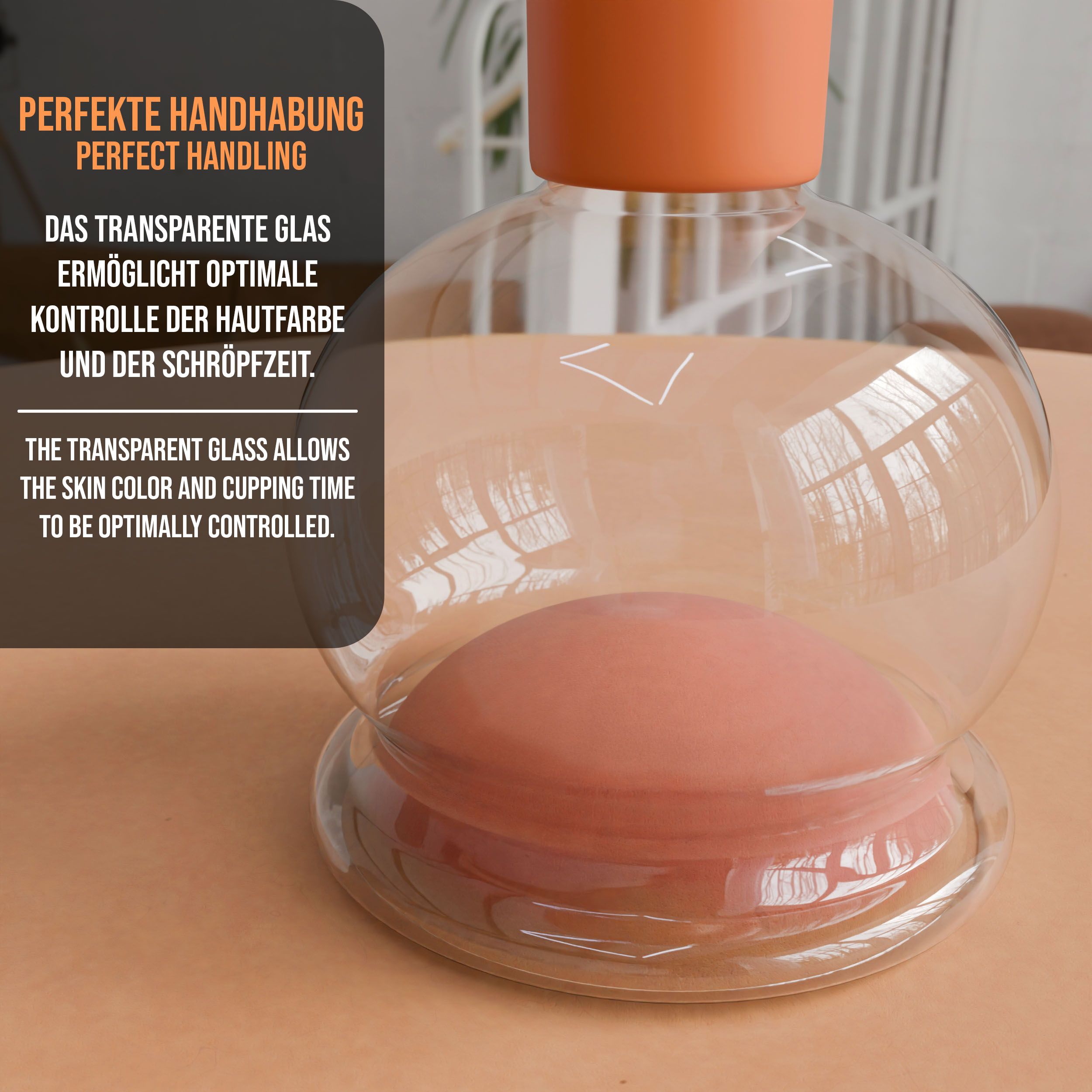 pulox Schröpfgläser Set aus Echtglas Braun