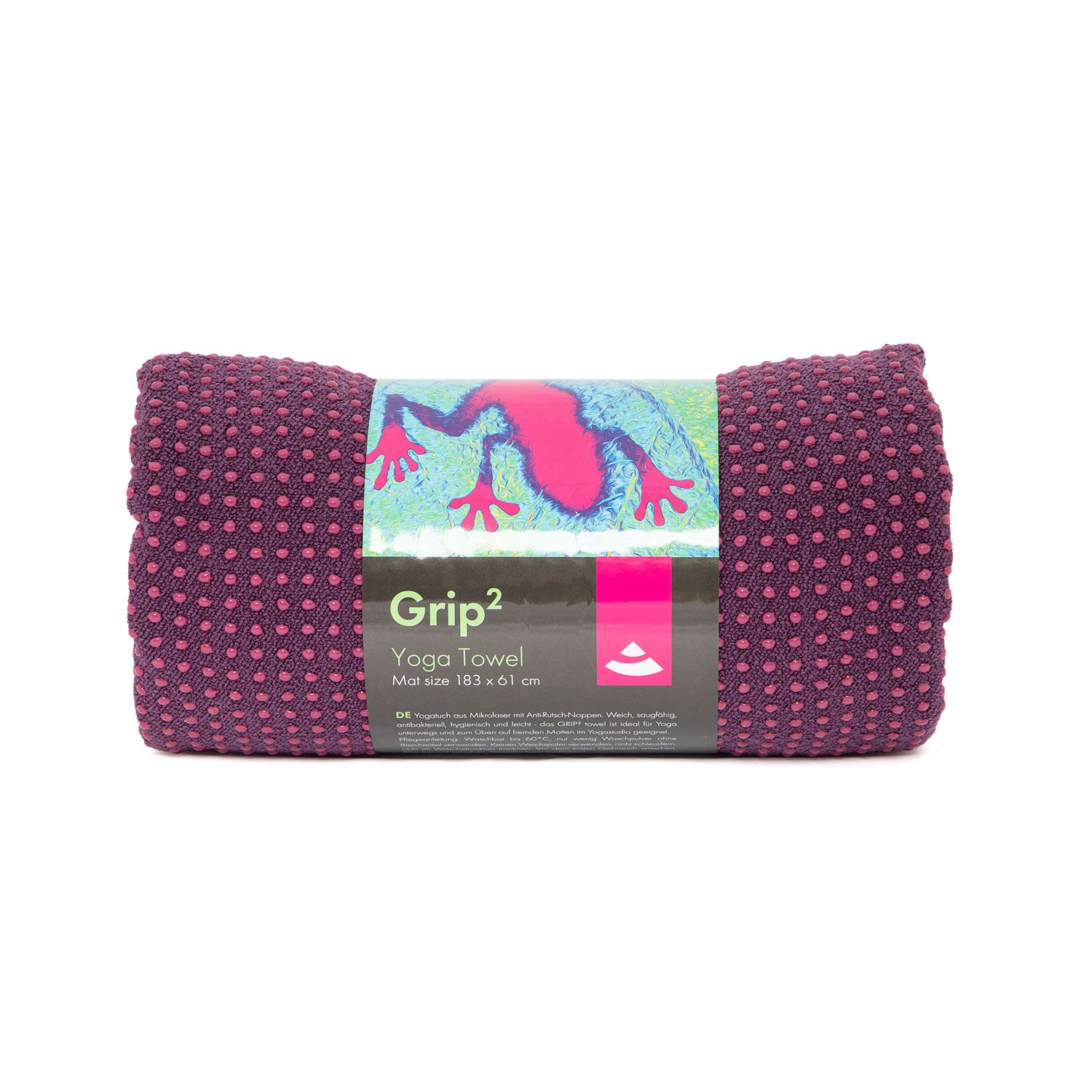 GRIP² Yoga Towel zweifarbig: aubergine mit Antirutschnoppen lila, 905-AL