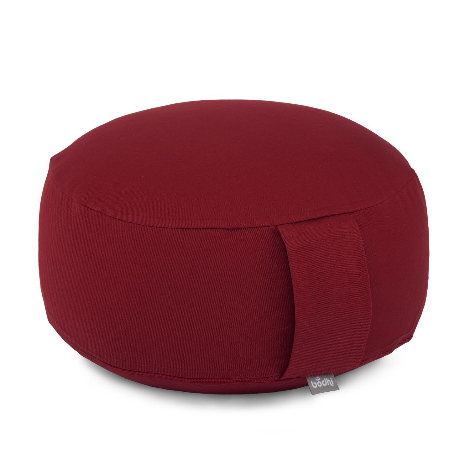 Meditationskissen RONDO ECO mit abnehmbarem Bezug, Dinkelfüllung Bordeaux