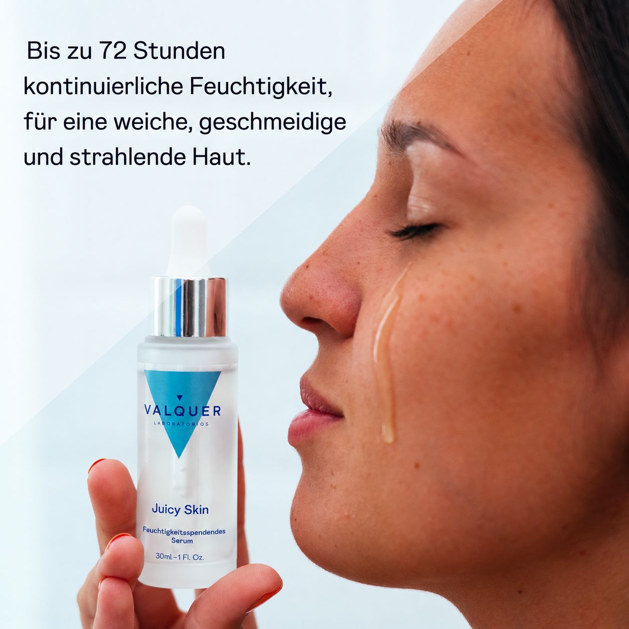Valquer Juicy Skin Serum in Tropfflasche.