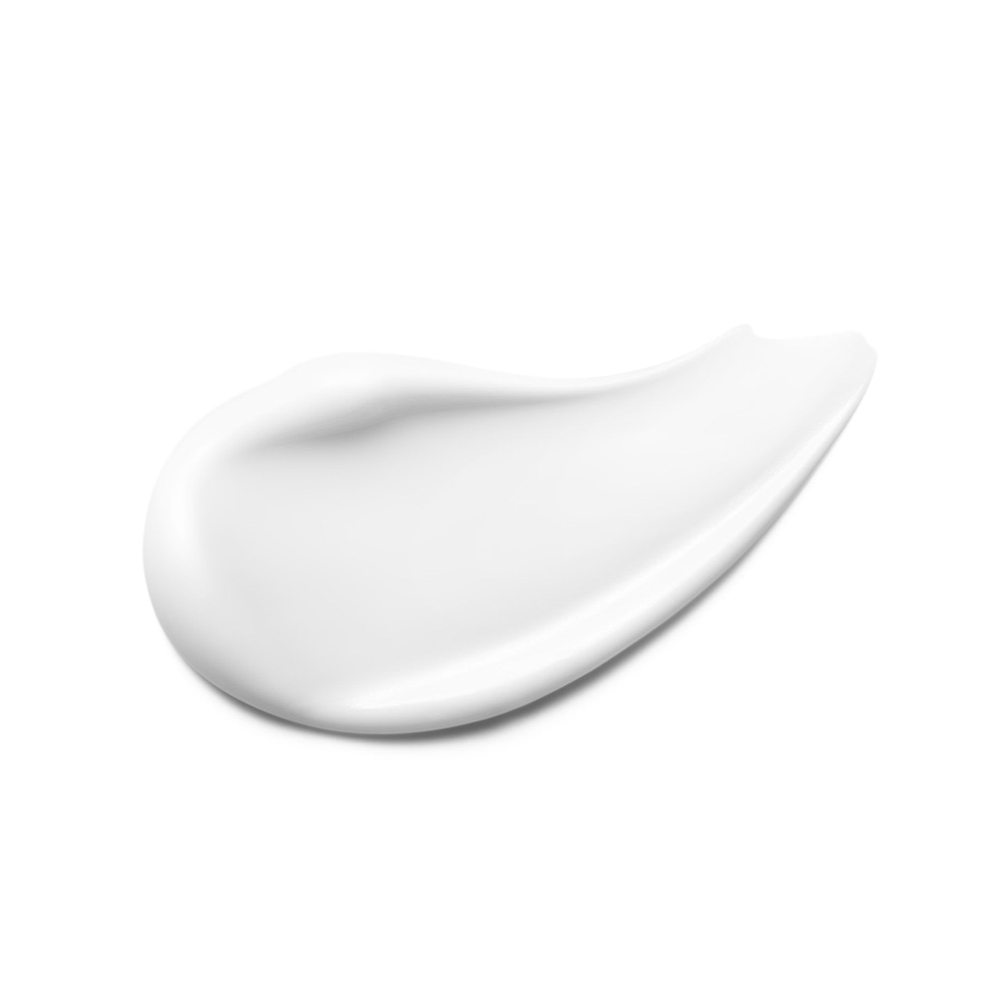 Weißer Creme-Klecks auf weißem Hintergrund. Glatte Textur.