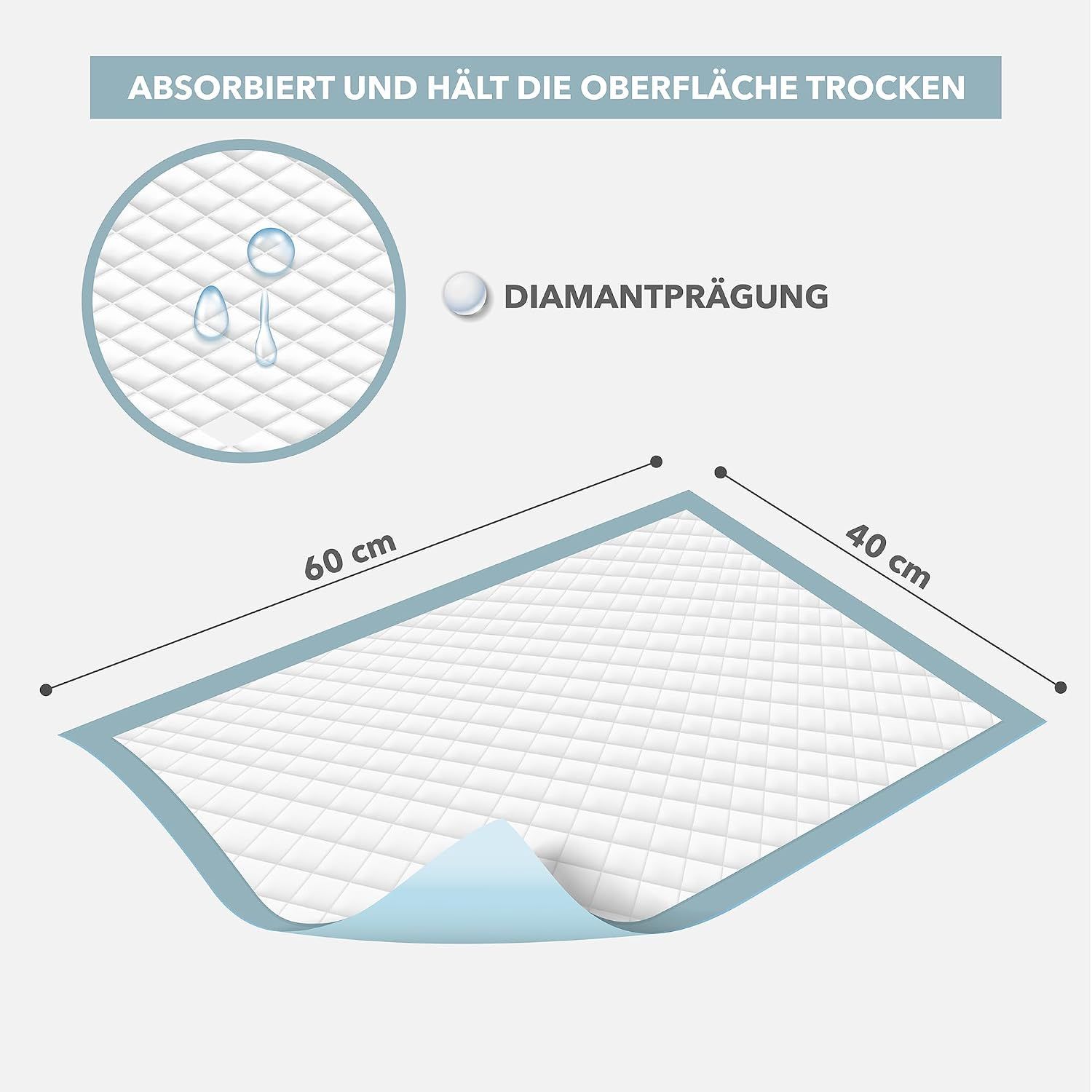 Kikido Einweg-Wickelunterlagen für Neugeborene 40x60