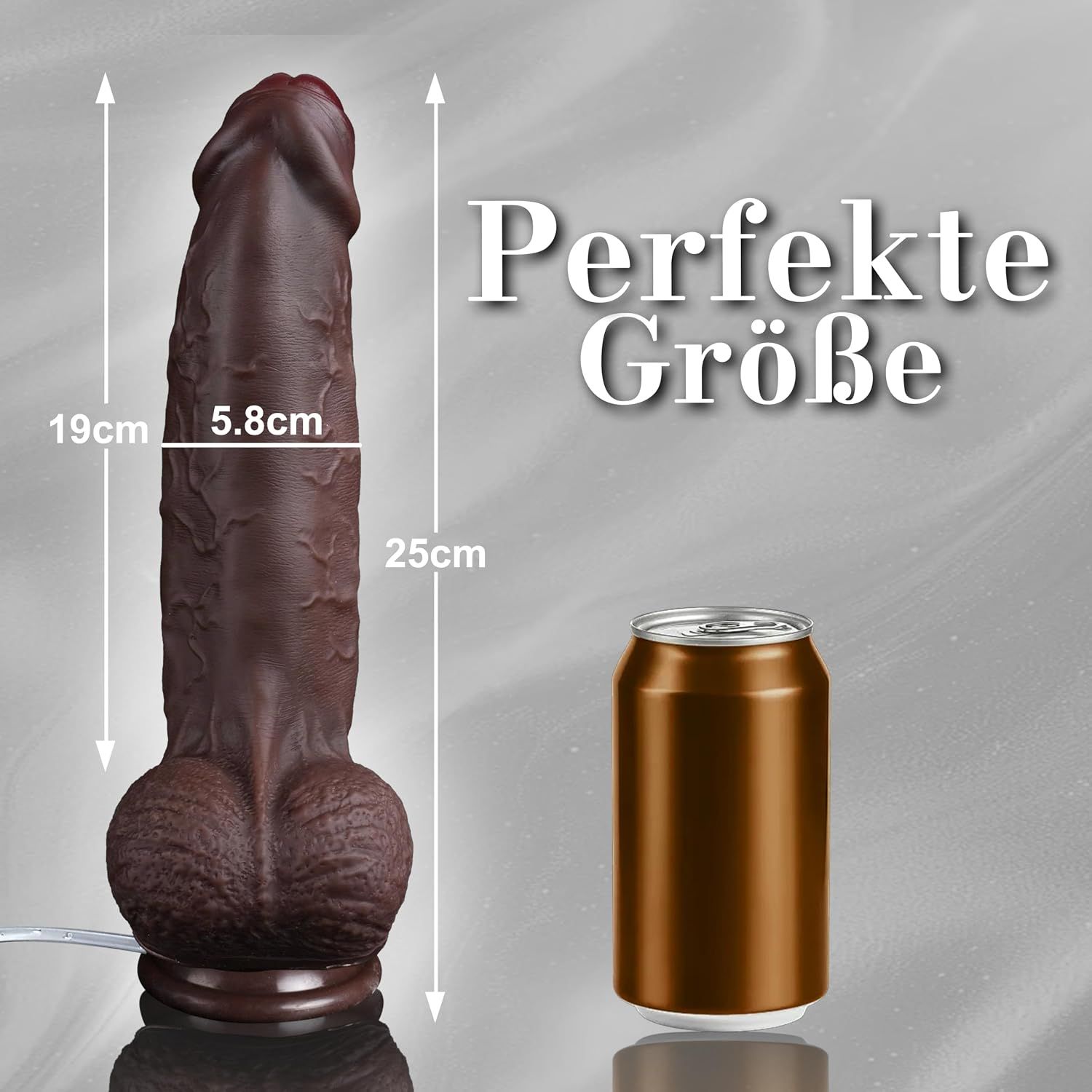 Laphwing Silikon-Dildo mit Flüssigkeitsfunktion, 24,5 cm