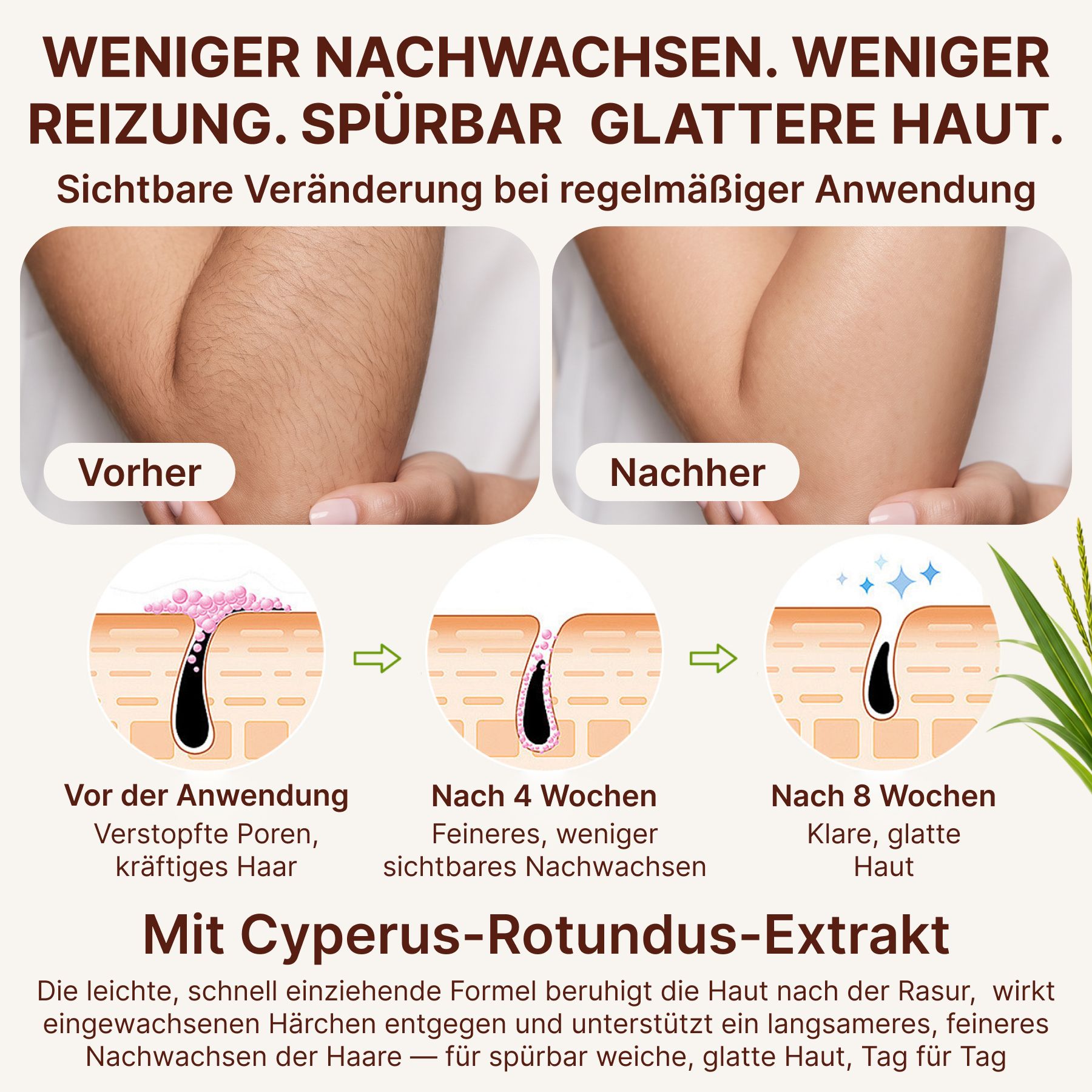 P-beauty Cyperus Rotundus Öl Haarentfernung gegen Haarwachstum Nagarmotha