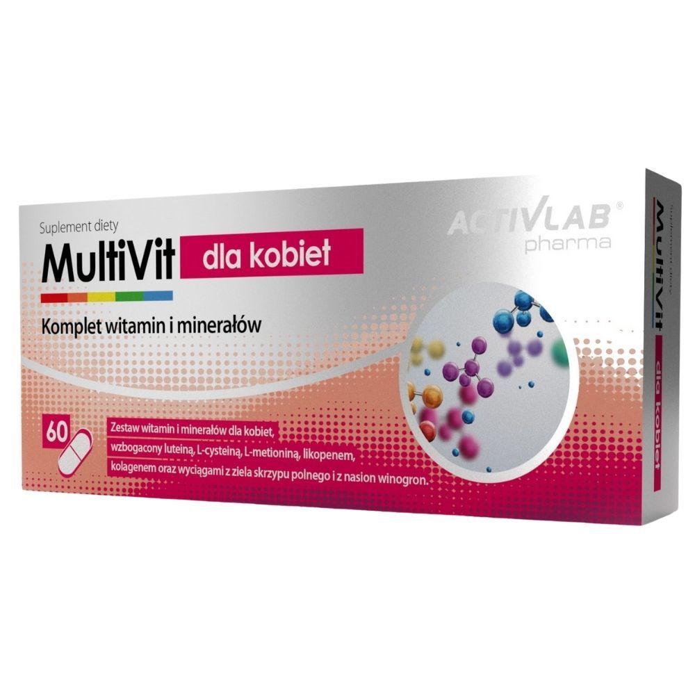 Activlab Multivit für Frauen: Packung mit 60 Kapseln, Multivitamin- und Mineralstoffkomplex.