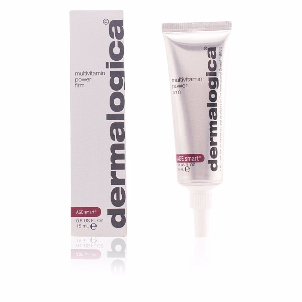 Produktverpackung und Tube. Aufschrift: Dermalogica, Multivitamin Power Firm, AGE smart, 15 ml.