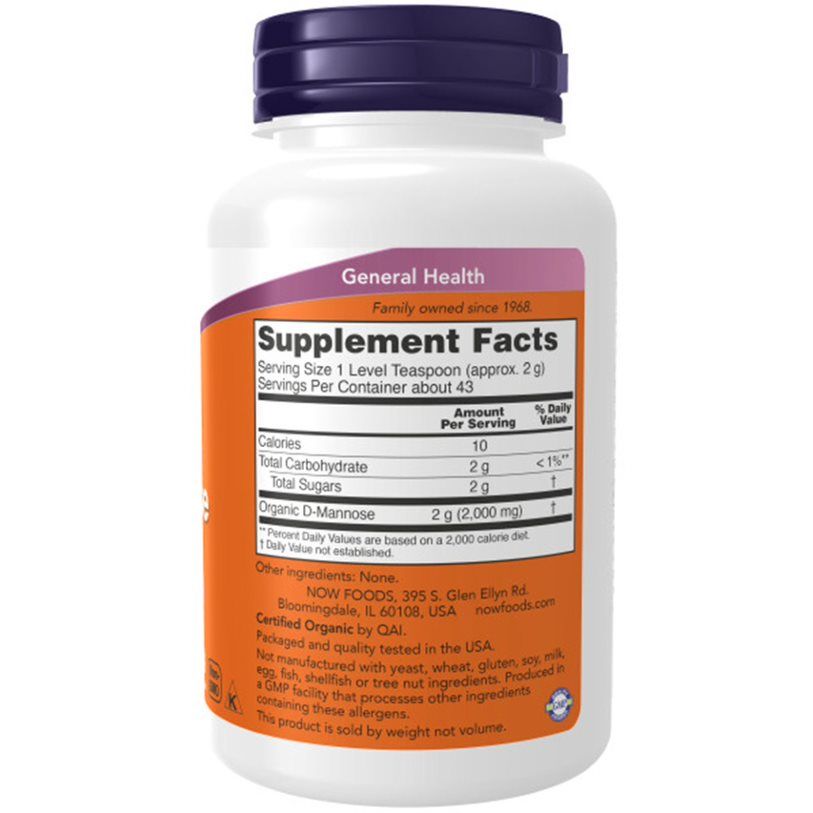 Rückseite der weißen Dose. Aufschrift: Supplement Facts. Enthält Nährwertangaben und Inhaltsstoffe. Zertifiziert biologisch.
