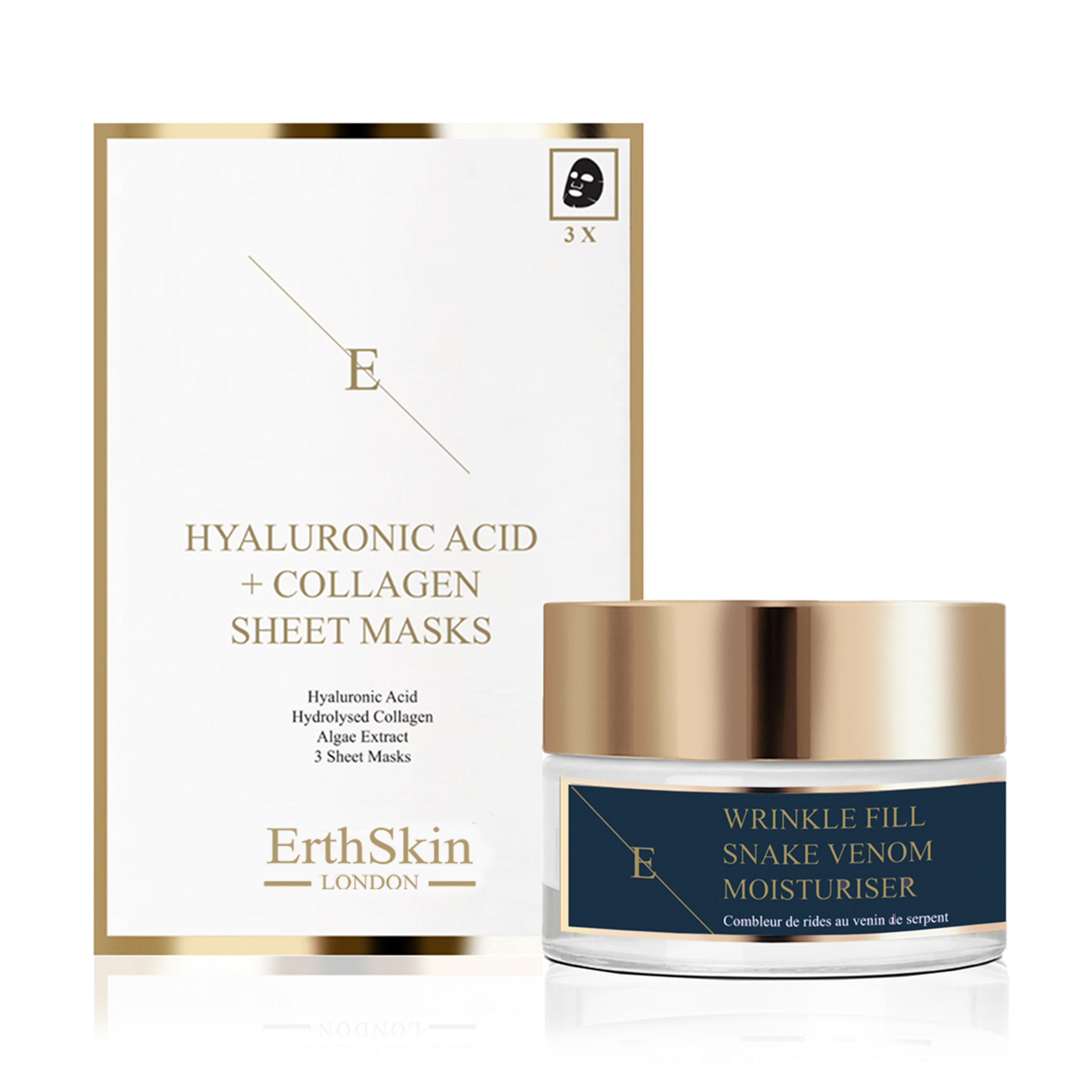 ErthSkin London Faltenauffüllende Schlangengift-Feuchtigkeitscreme + Kollagenmaske