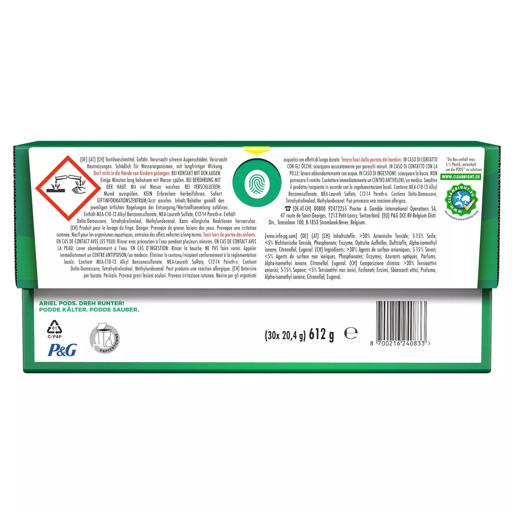 Ariel All-in-1 PODS Color+Flüssigwaschmittel-Kapseln 30 Waschladungen