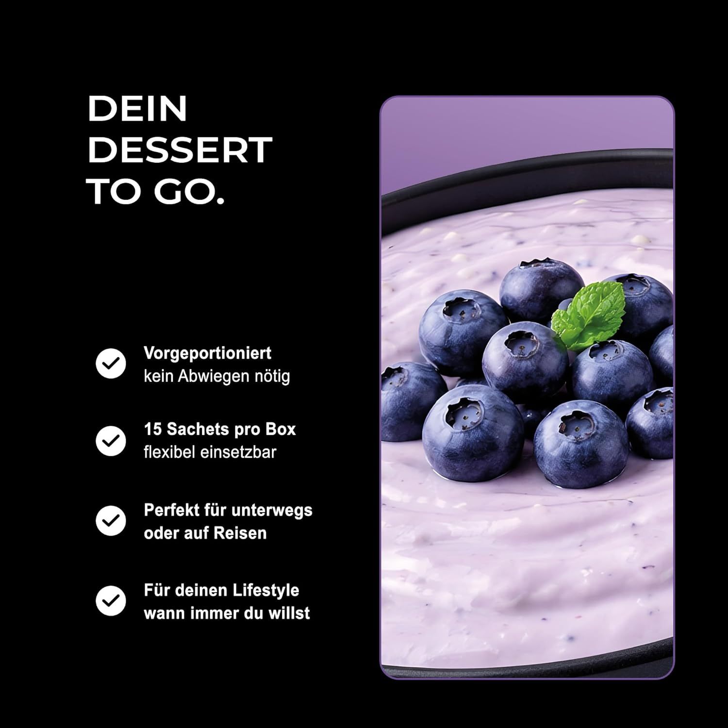 Neosupps, Pudding Blueberry, Eiweißpudding, High Protein Dessert