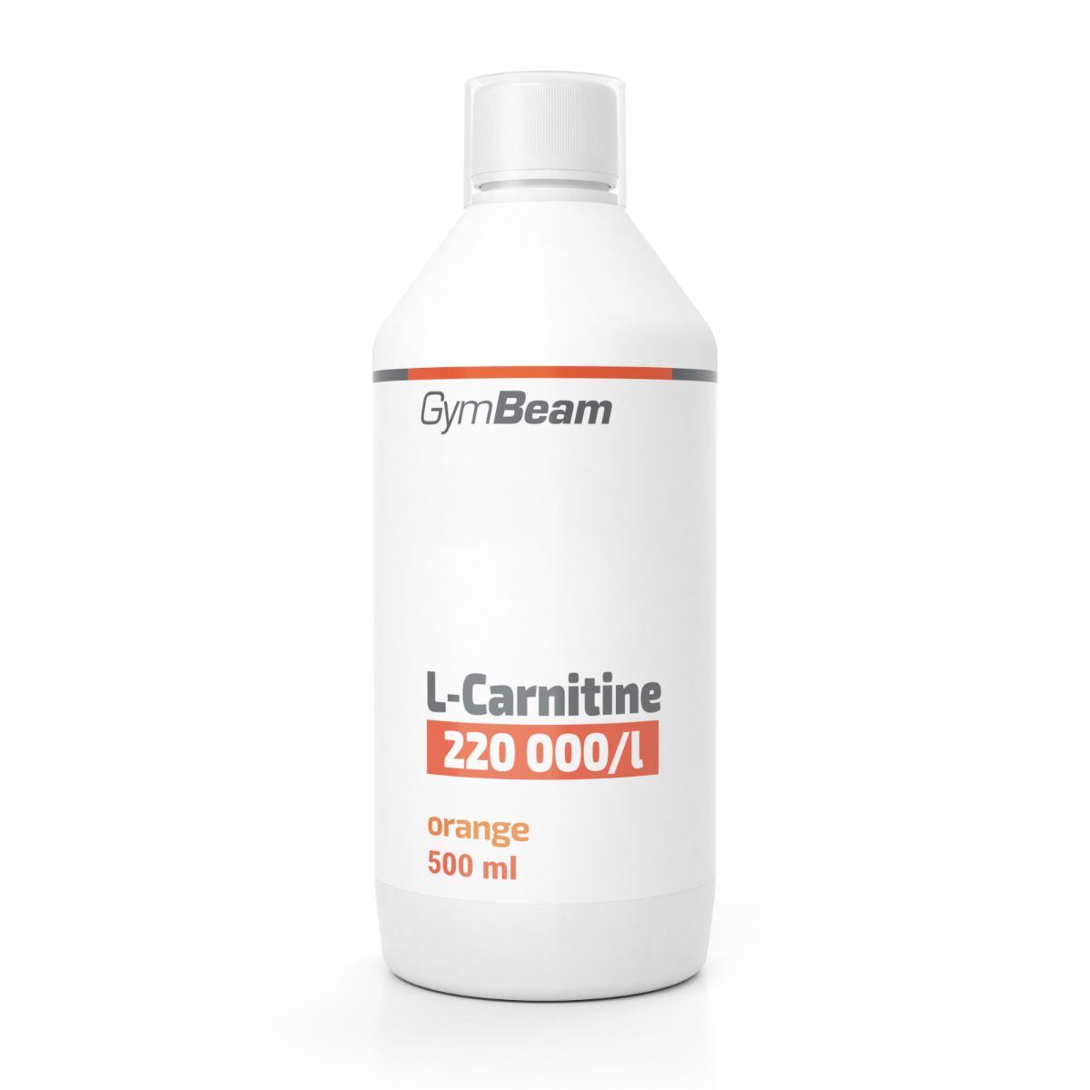GymBeam L-Carnitin Konzentrat, orange, 500 ml Flasche.