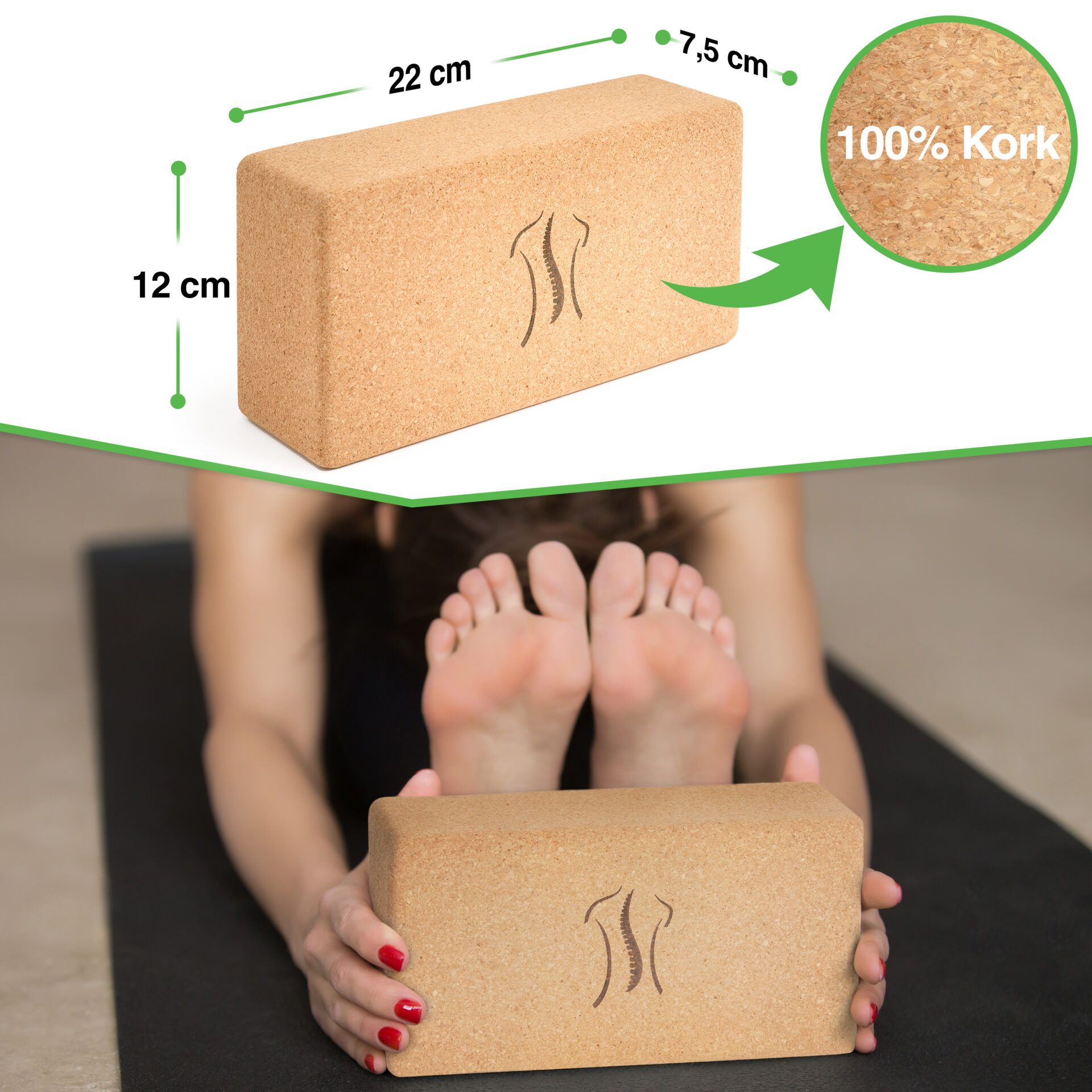 BACKLAxx® Yoga Block Kork Set