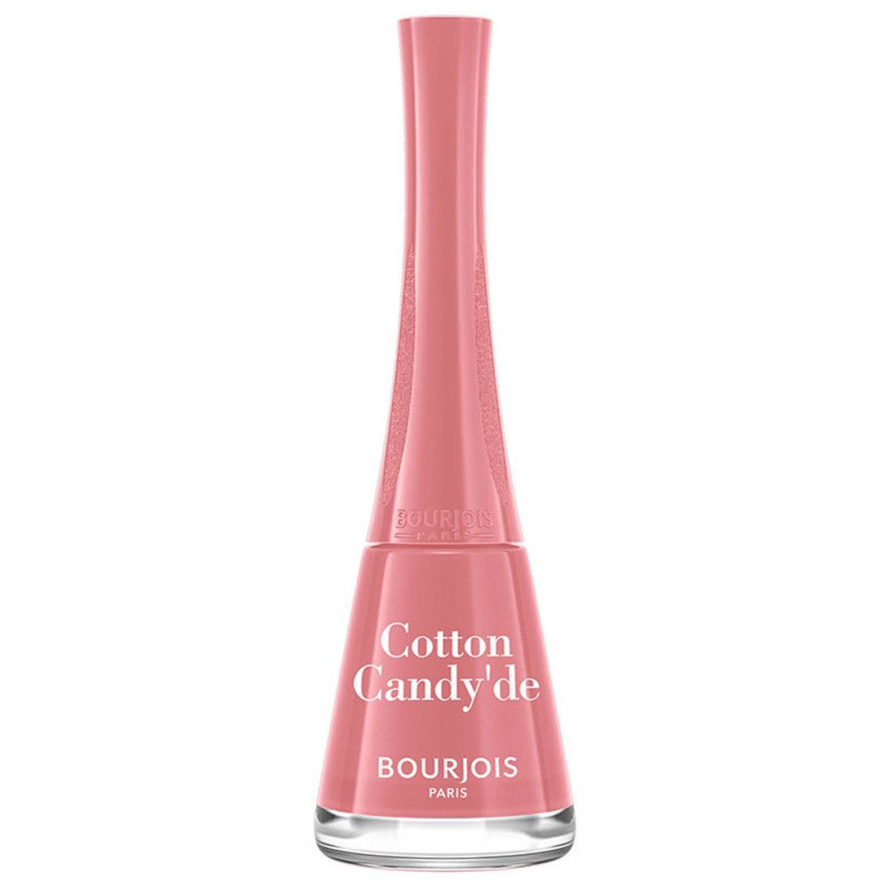 Nagellackflasche, rosa. Aufschrift: Cotton Candy'de, Bourjois Paris.