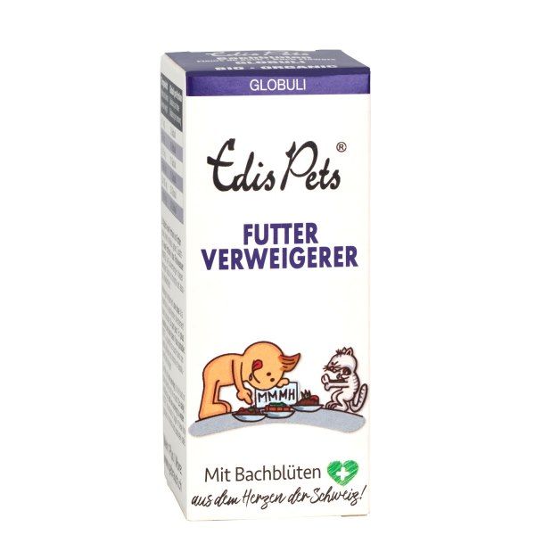Karton mit Produktnamen und Illustrationen. Lila Akzent. Globuli.