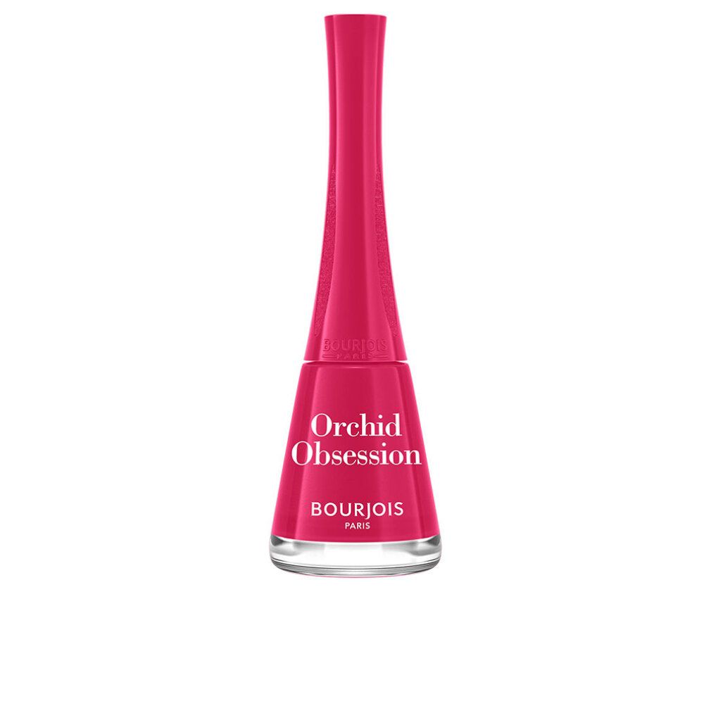 Nagellackflasche, pink, mit Schriftzug "Orchid Obsession" und "Bourjois Paris".