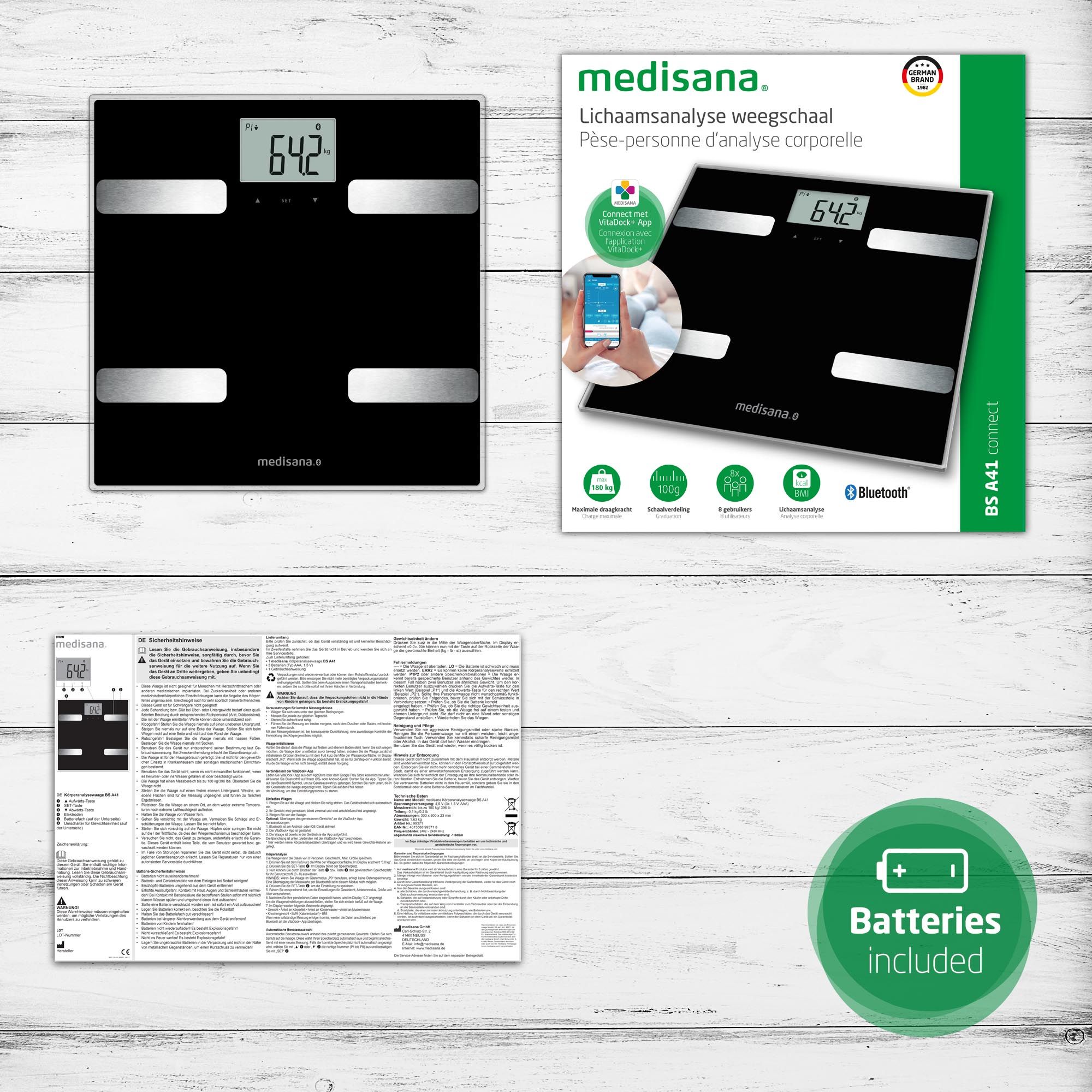 medisana BS A41 connect Körperanalysewaage mit Smartphone App