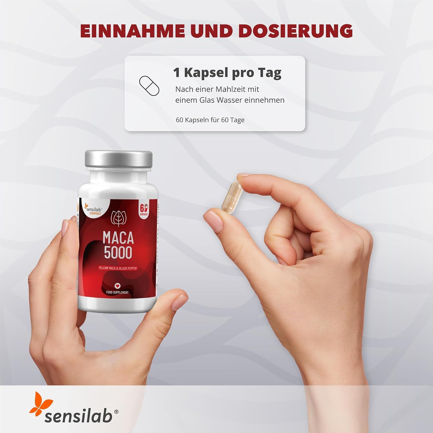 Sensilab Maca 5000 Kapseln, 60 Stück.