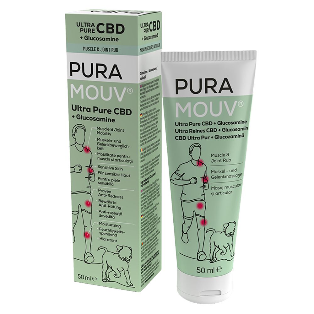 BHW PuraMouv Muskel- & Gelenk Balsam CBD & Glucosamin Tube und Faltschachtel, 50ml.