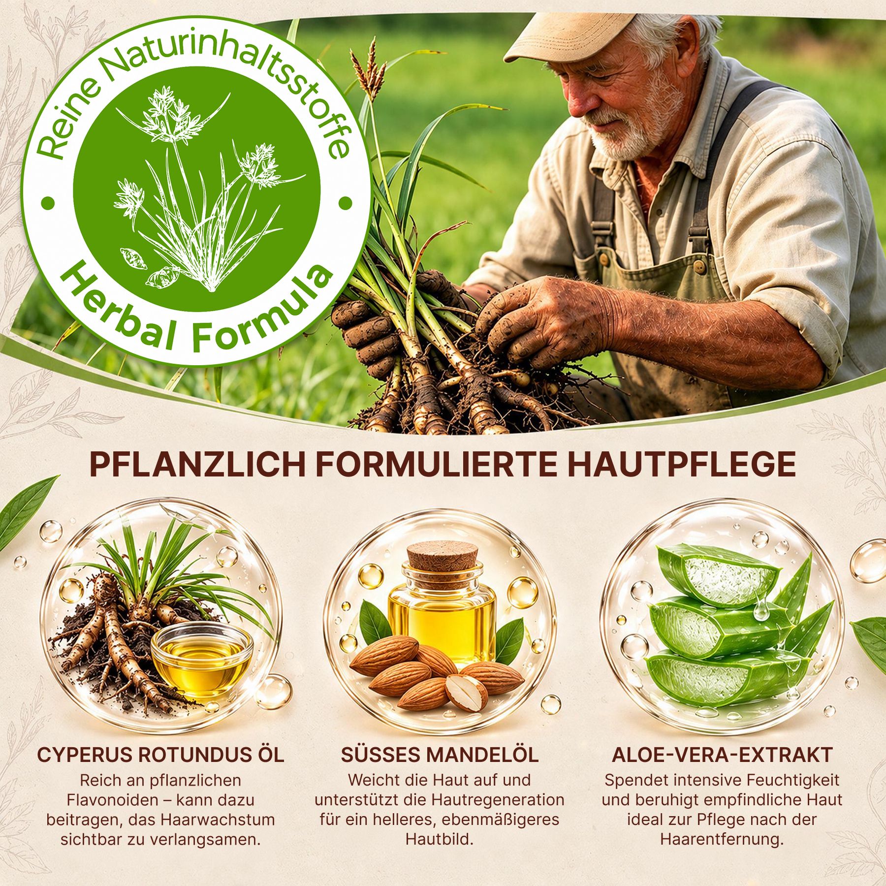 P-beauty Cyperus Rotundus Öl Haarentfernung gegen Haarwachstum Nagarmotha