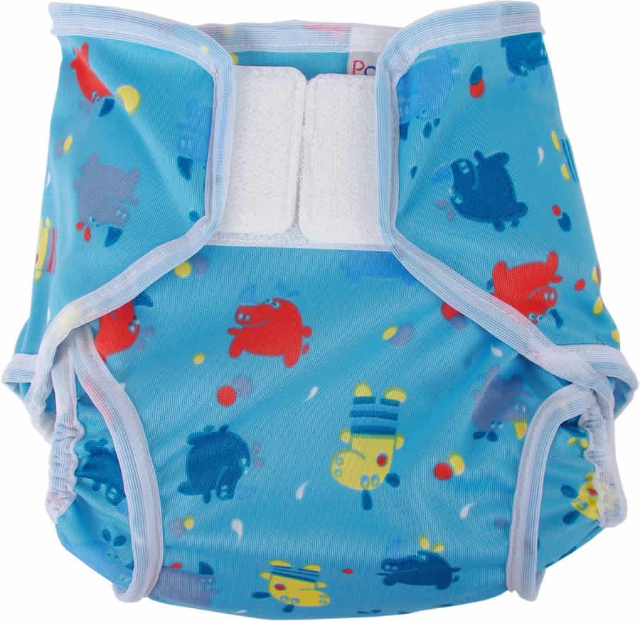 PopoWrap Überhose Gr. S (3-6 kg) Hippo blau