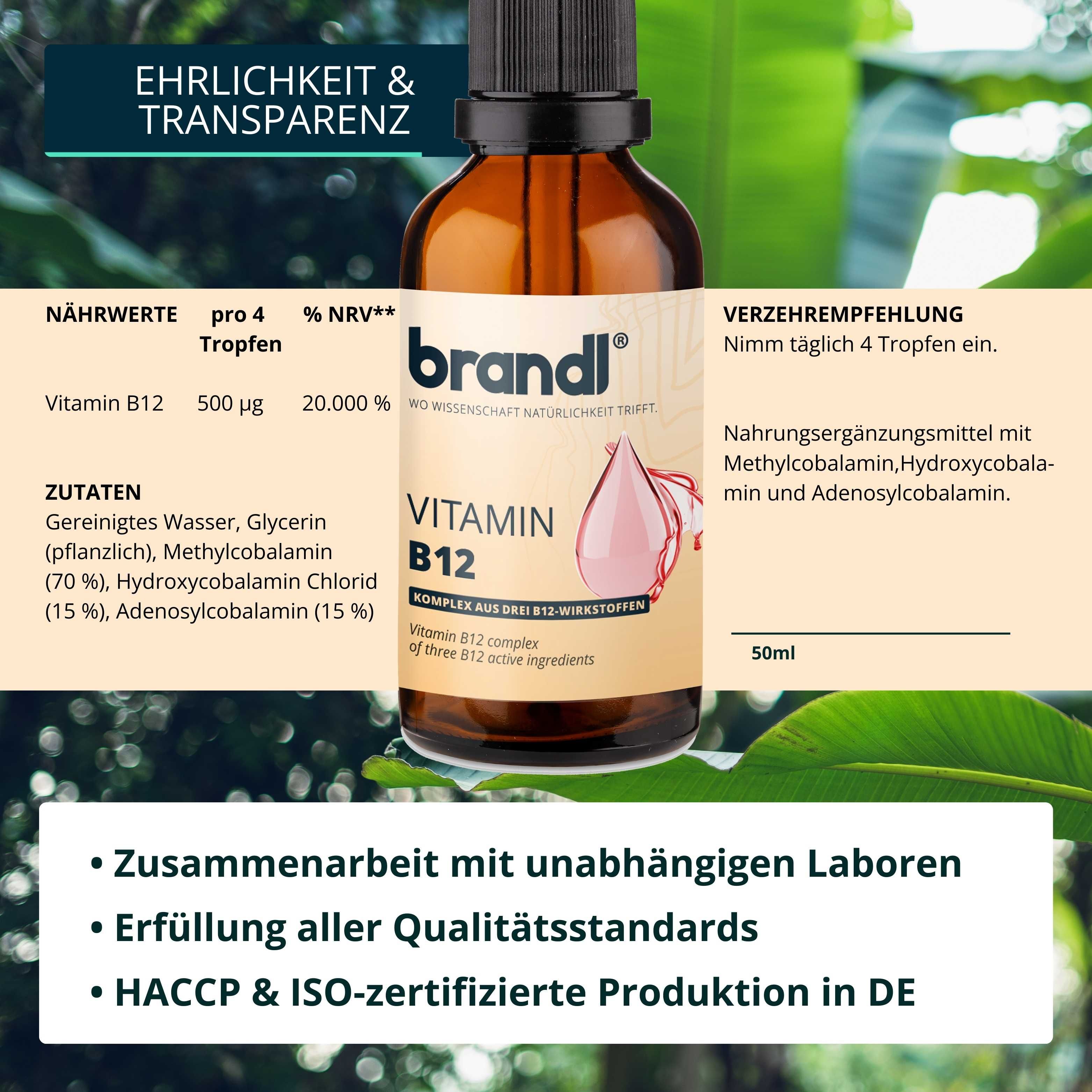 brandl® B12 Vitamin Tropfen aus 3 Aktivformen