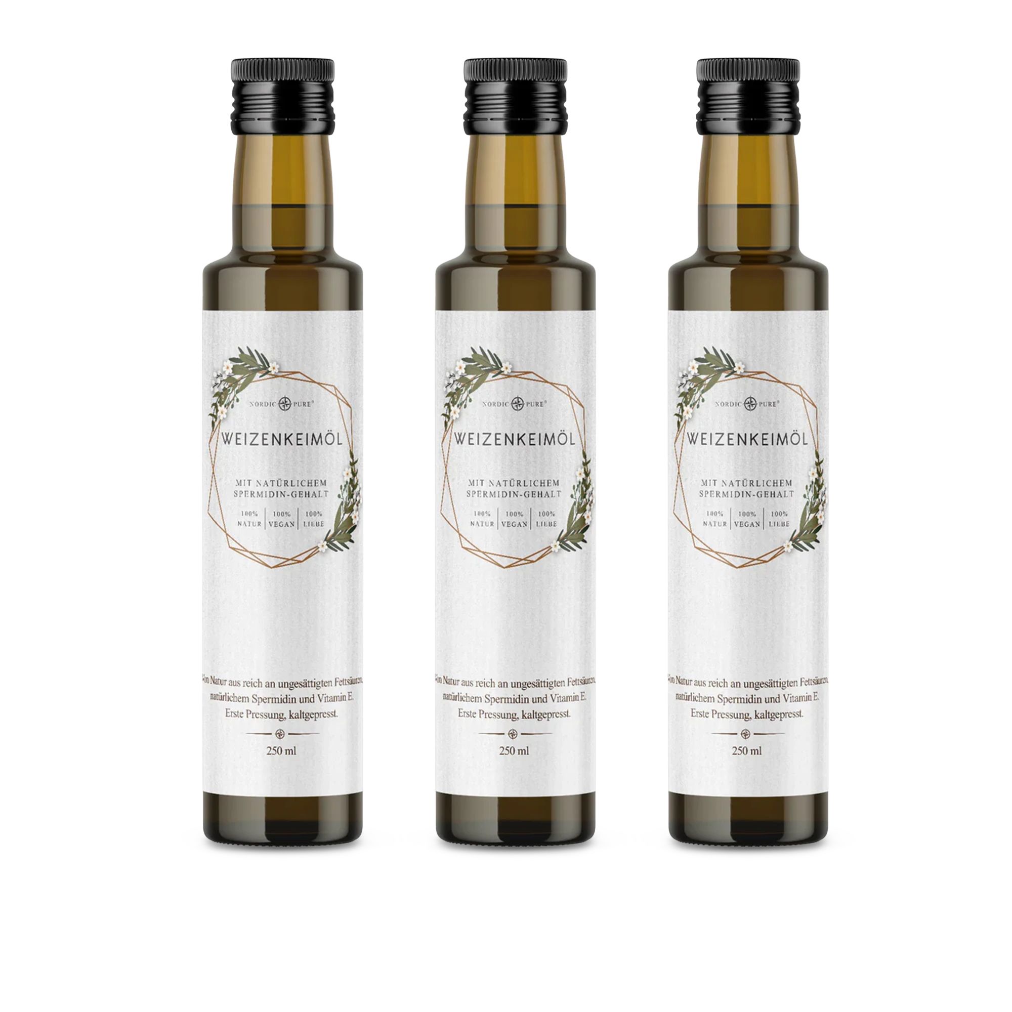 Nordic Pure Weizenkeimöl – kaltgepresst, mit Vitamin E + Spermidin