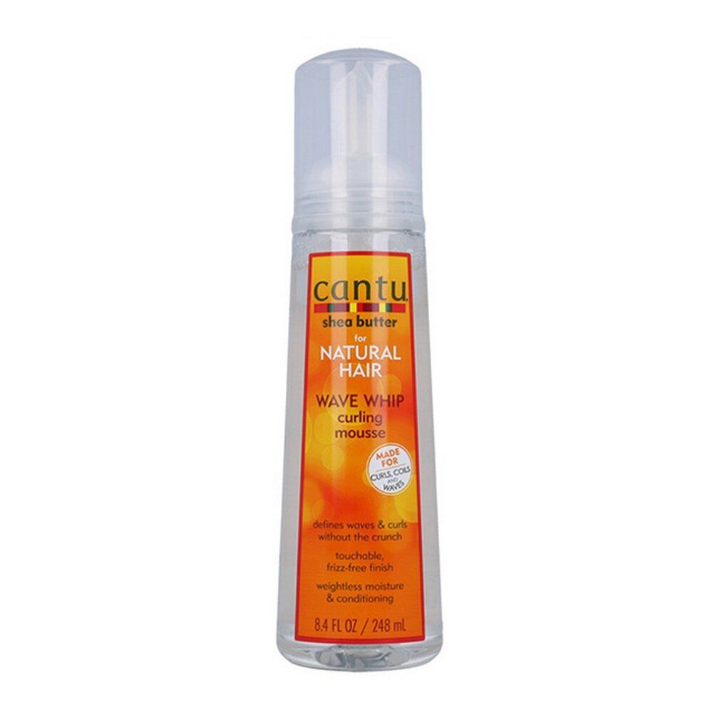 Cantu Shea Butter Wave Whip Curling Mousse Flasche mit Pumpspender.