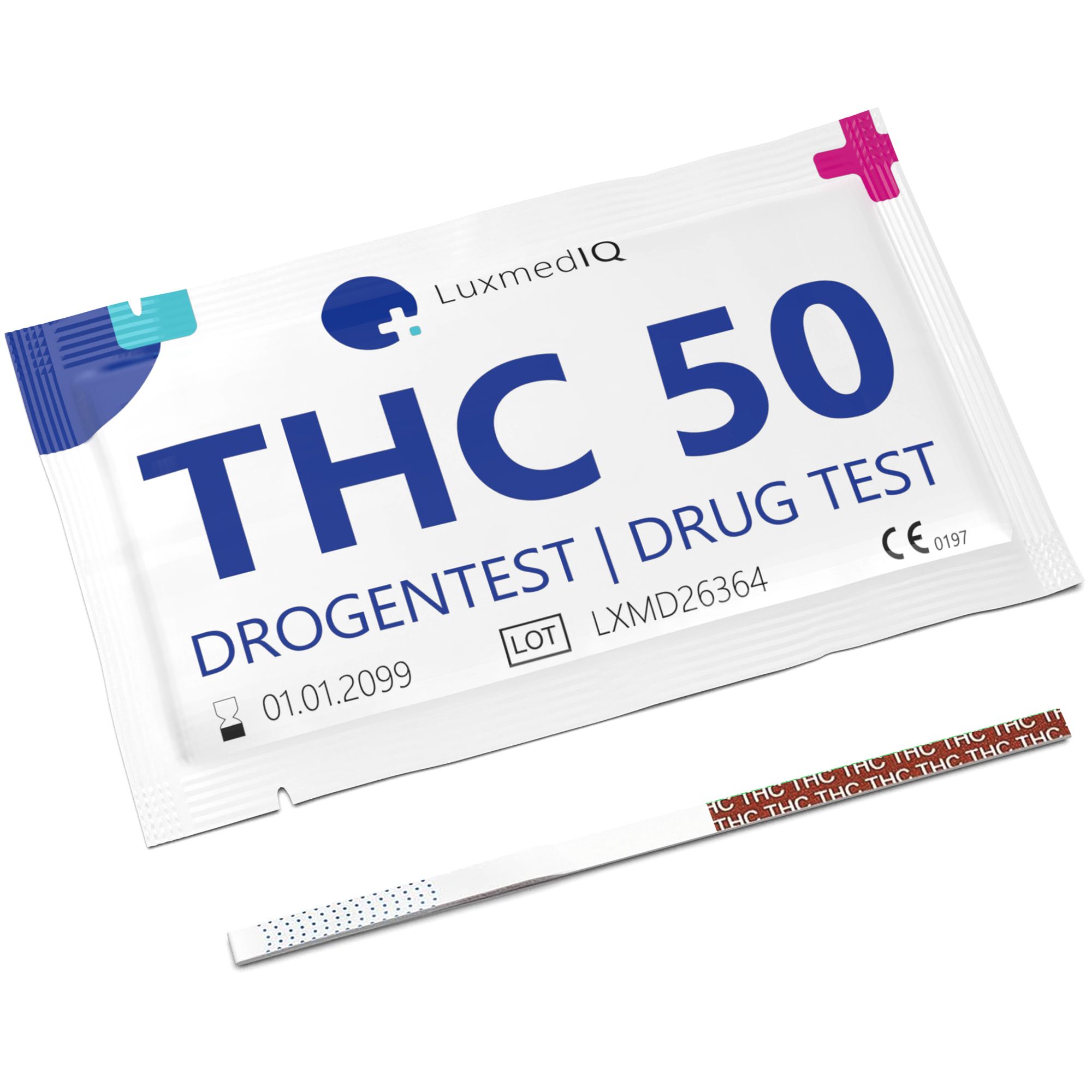 LuxmedIQ Drogenschnelltest für Cannabis THC - Urin Drogentest Haschisch Marihuana - Cutoff 50 ng/mL