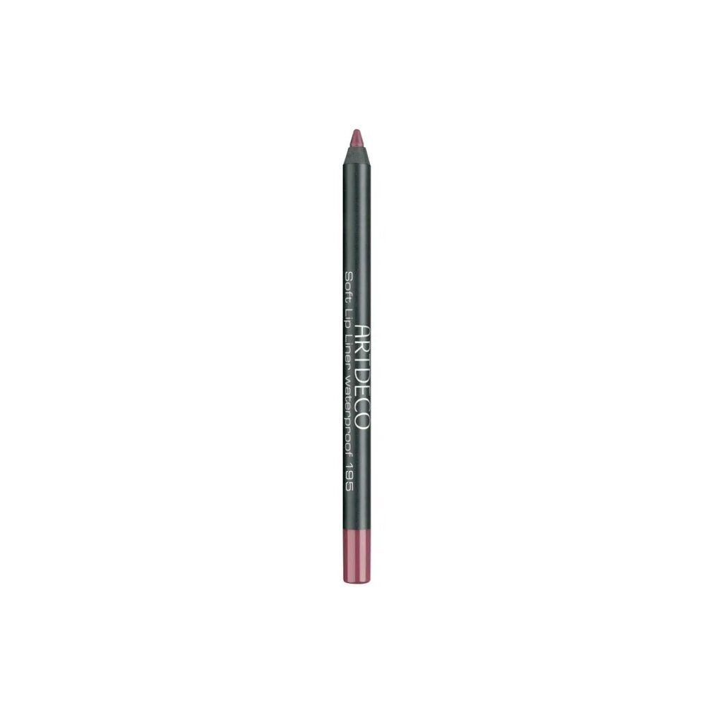 Lippenstift-Stift. Dunkelgrauer Stift mit rosafarbenem Ende. Aufschrift: Artdeco Soft Lip Liner Waterproof 185.