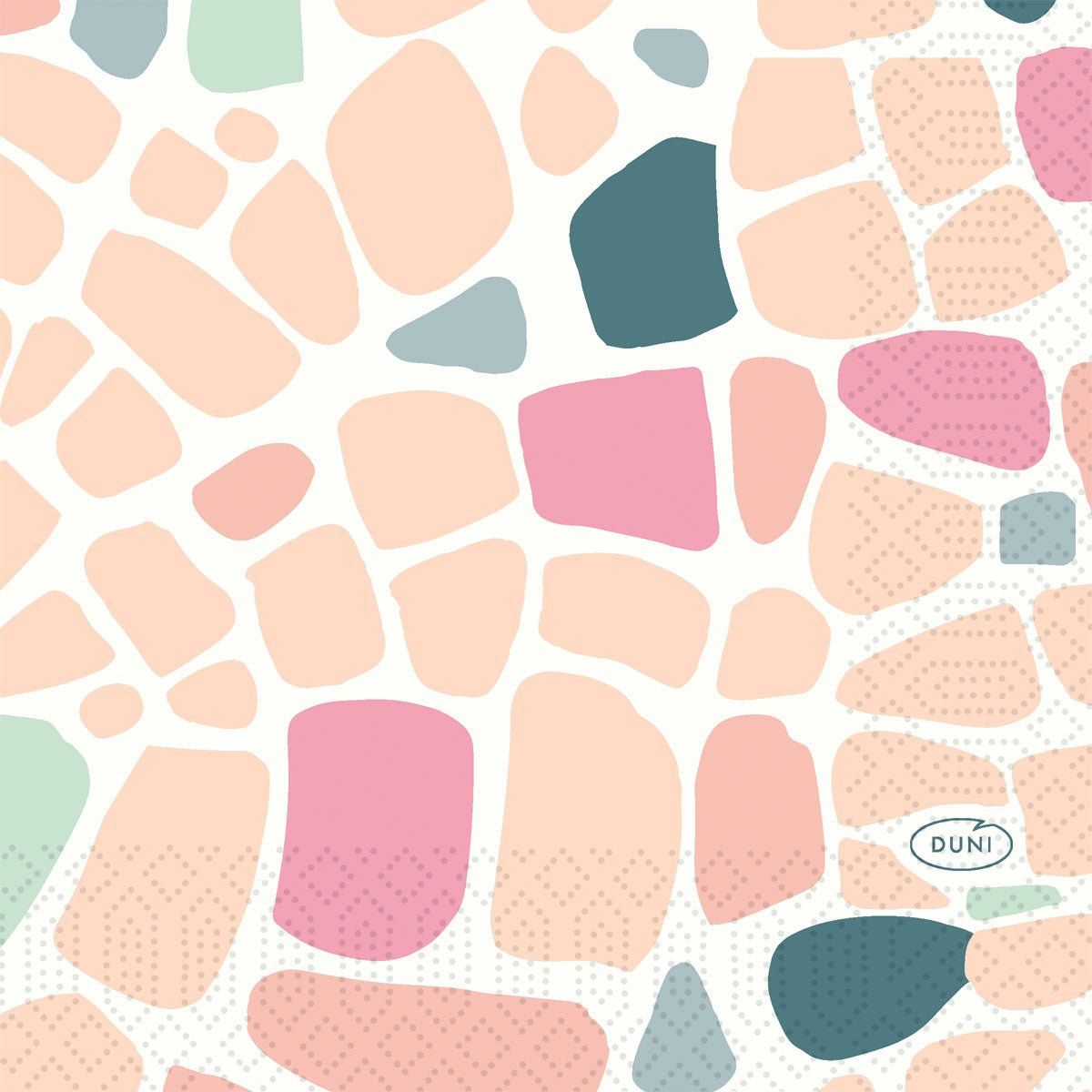 Servietten 24x24 3lg 1/4 Ocean Pebbles