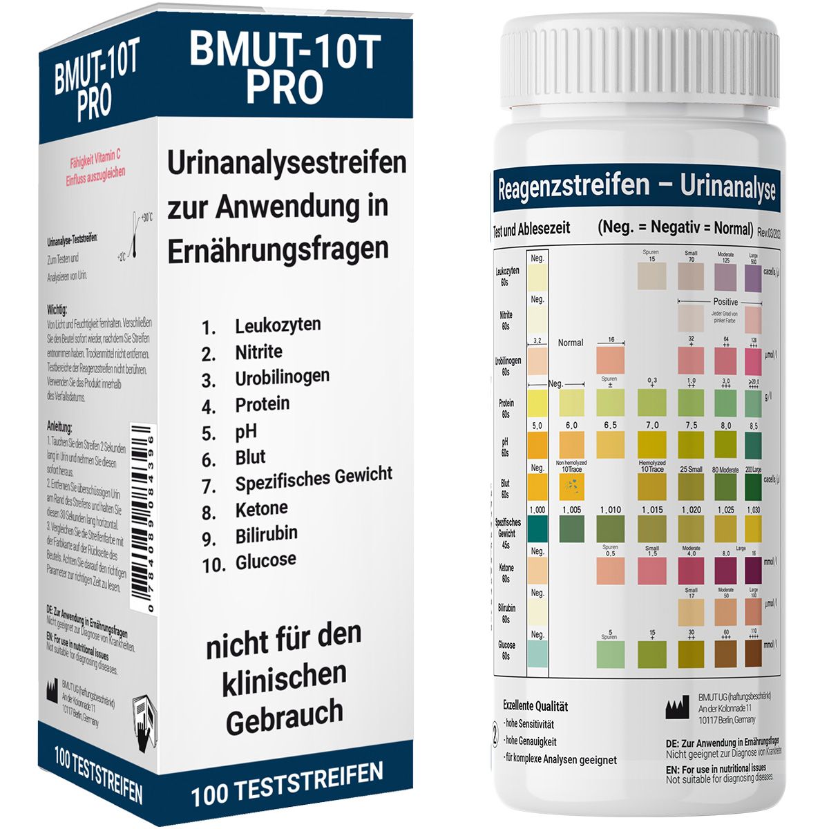 BMUT 10in1 Gesundheitstest Urintest in Ernährungsfragen