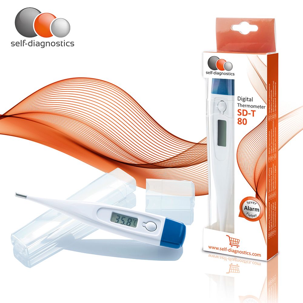 self-diagnostics digitales Fieberthermometer mit Fieberalarm