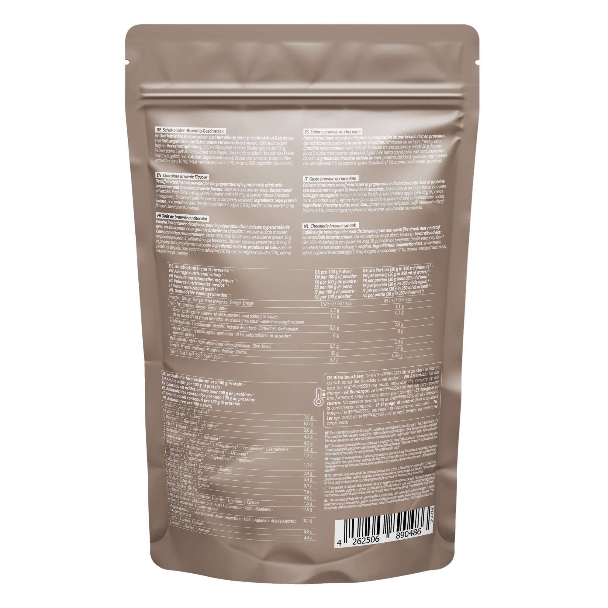 nutri+ Vheypresso Proteinkaffee Iced Schoko Brownie Vegan DECAF