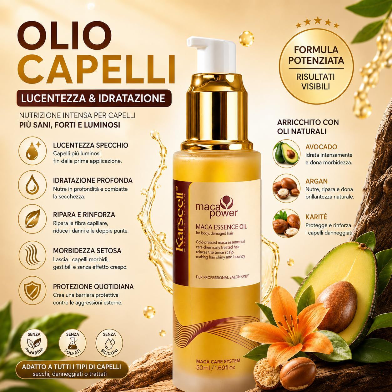 KARSEELL Arganöl-Haarserum – Glanz, Pflege und Anti-Frizz-Finish
