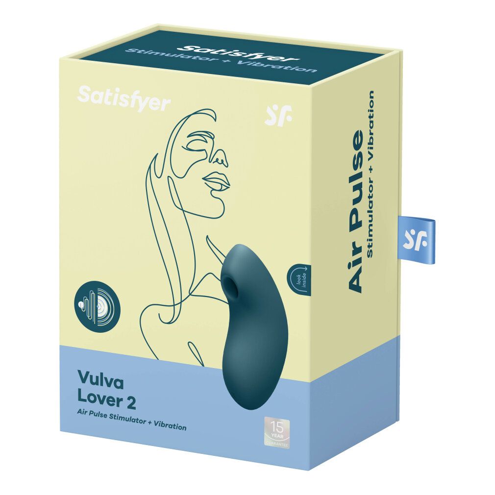 Satisfyer 'Vulva Lover 2', 12 cm, Druckwellenvibrator, 2:1 Druckwellen und Vibration, Farbe:blau