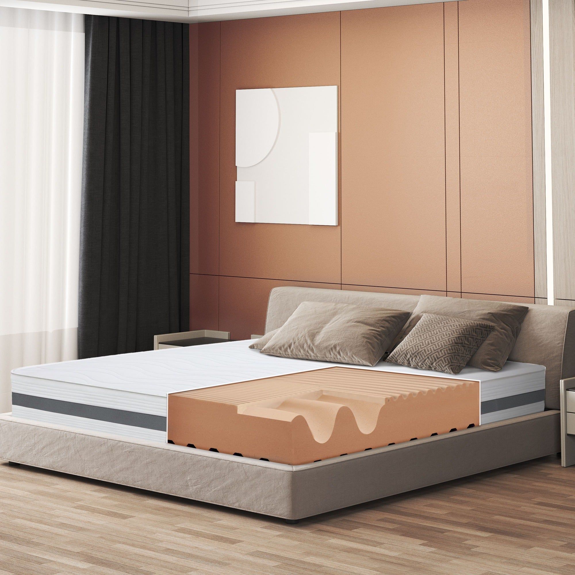 The White Stone Matratze 100x190 cm mit Antibakterieller Schaum | Höhe 25 cm