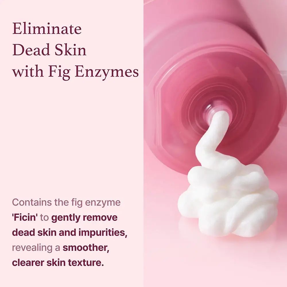 Schaum, der aus einer Tube kommt. Text: Entfernt abgestorbene Haut.