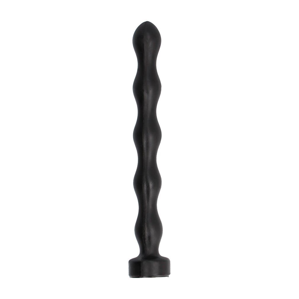 Schwarzer, wellenförmiger Stimulator mit flachem Griff.