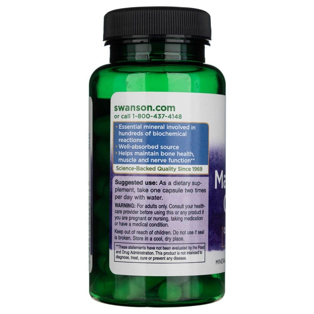 Rückseite der Magnesium Orotat Flasche mit Details zu Nutzen und Anwendung.