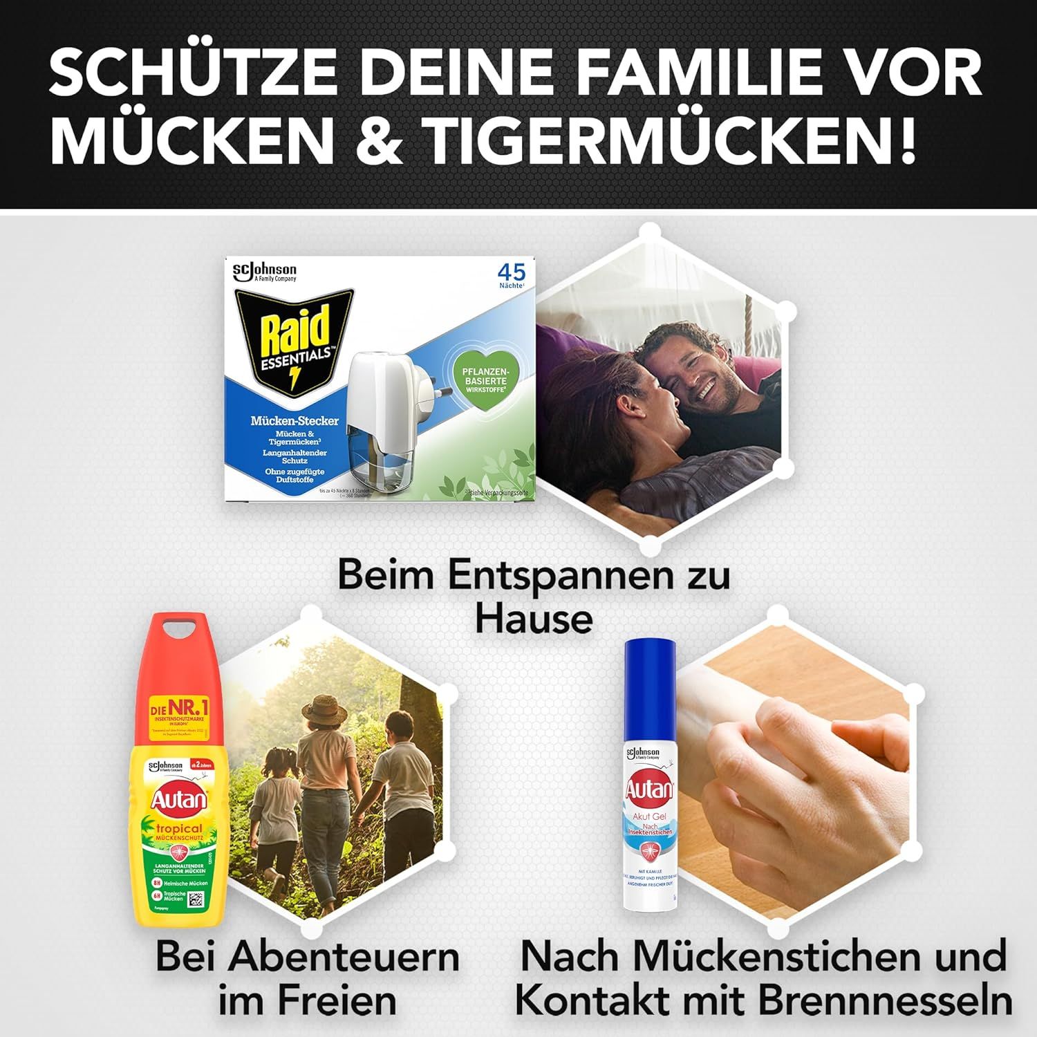 Autan und Raid Kombi-Pack, ideal zum Schutz gegen Mücken auf Reisen