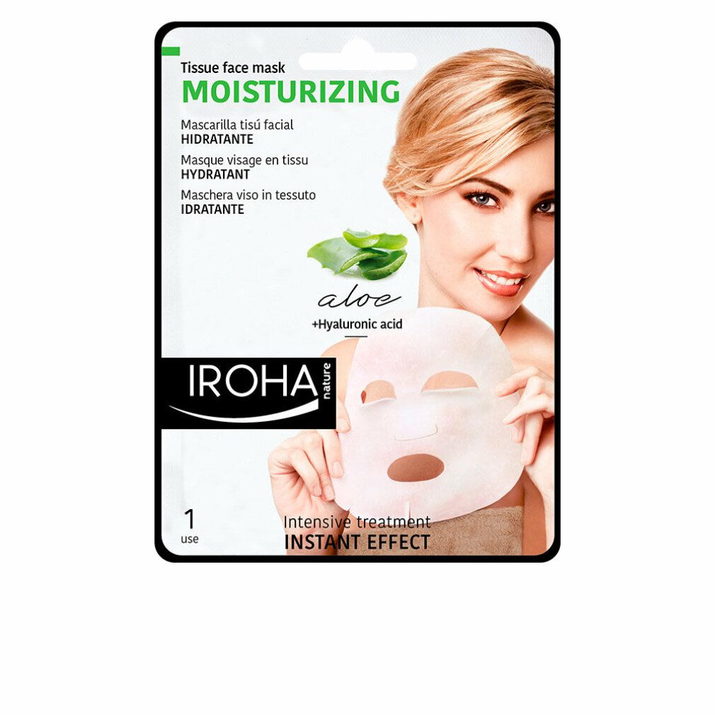 Iroha Nature Feuchtigkeitsspendende Tuchmaske mit Aloe Vera und Hyaluronsäure.