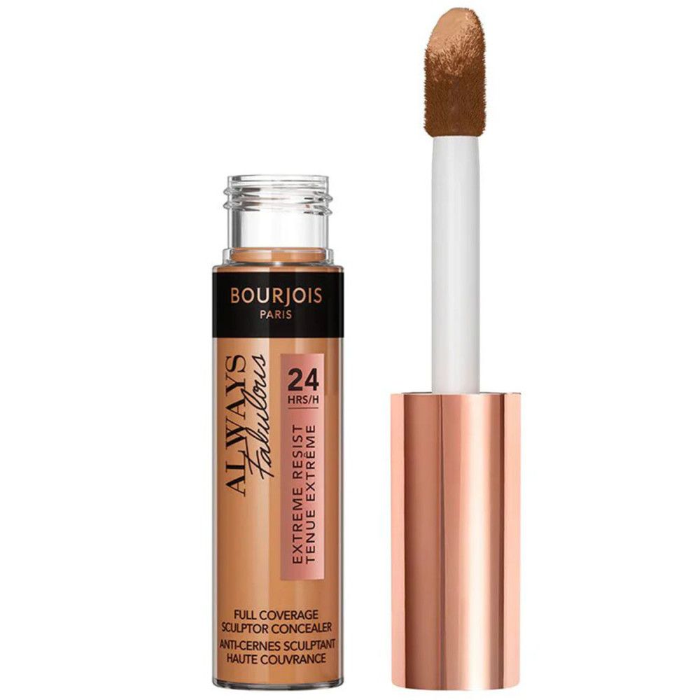 Bourjois Correcteur Sculpteur Always Fabulous. Beige Doré. Flasche mit Applikator. Produkt und Applikator sind sichtbar.